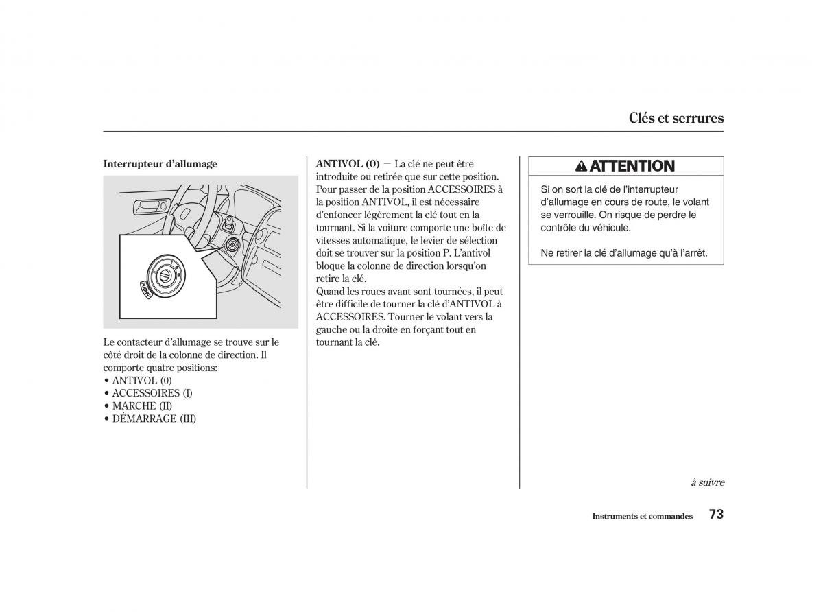 Honda Accord VI manuel du proprietaire / page 72