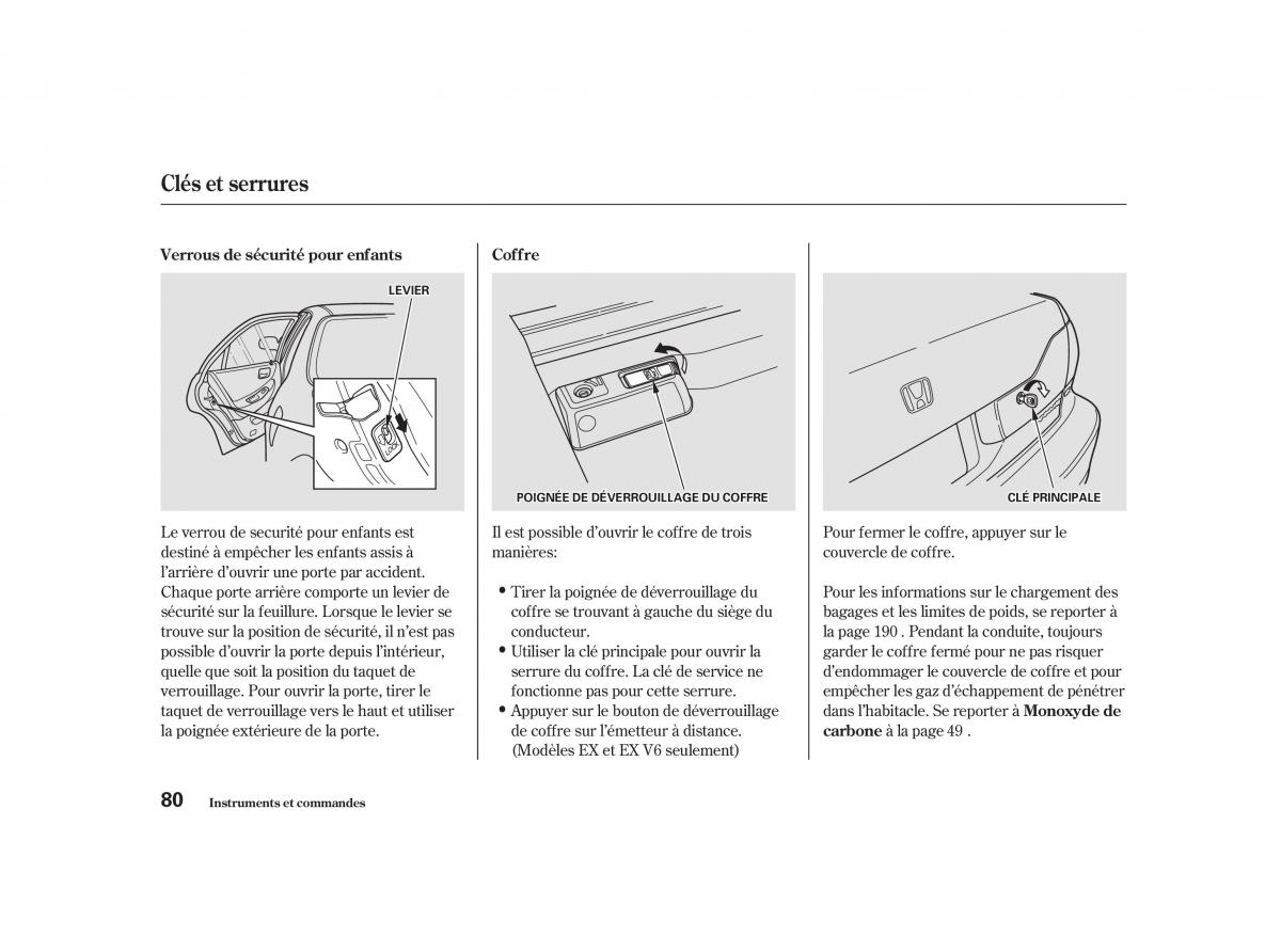 Honda Accord VI manuel du proprietaire / page 79