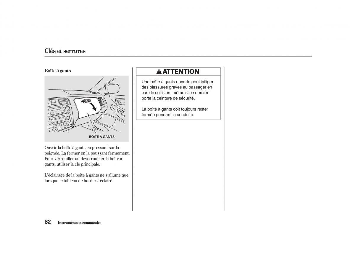 Honda Accord VI manuel du proprietaire / page 81