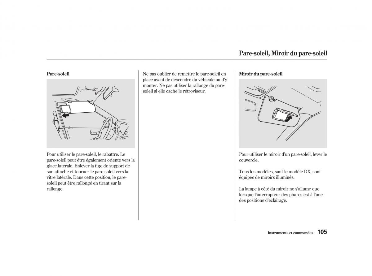 Honda Accord VI manuel du proprietaire / page 104