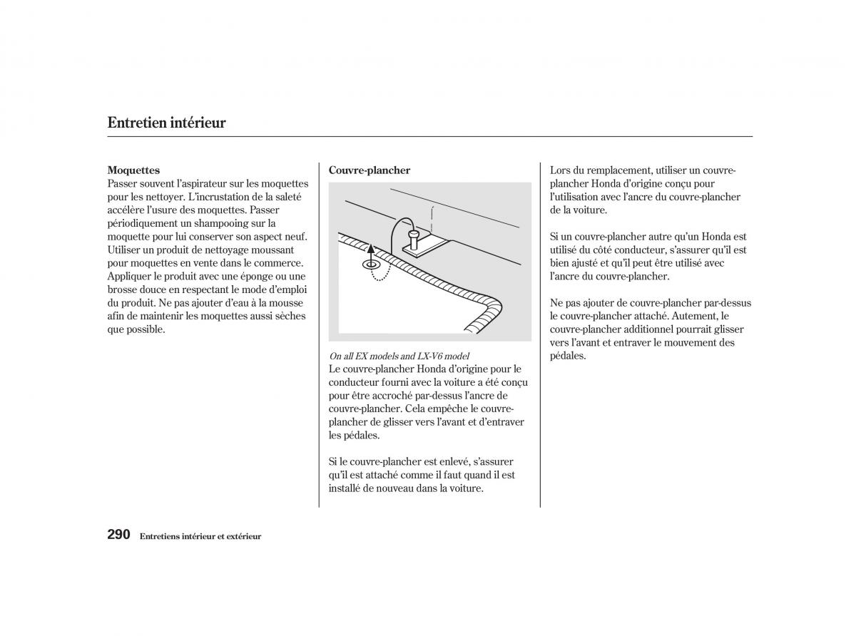 Honda Accord VI manuel du proprietaire / page 289