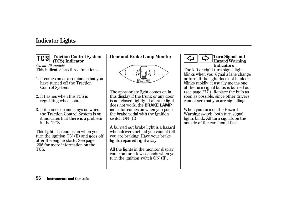 Honda Accord VI owners manual / page 55