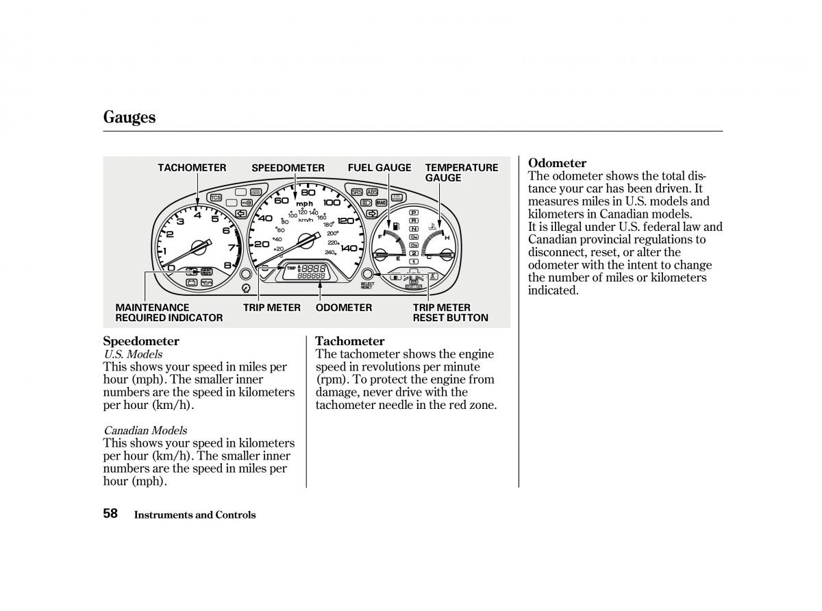 Honda Accord VI owners manual / page 57