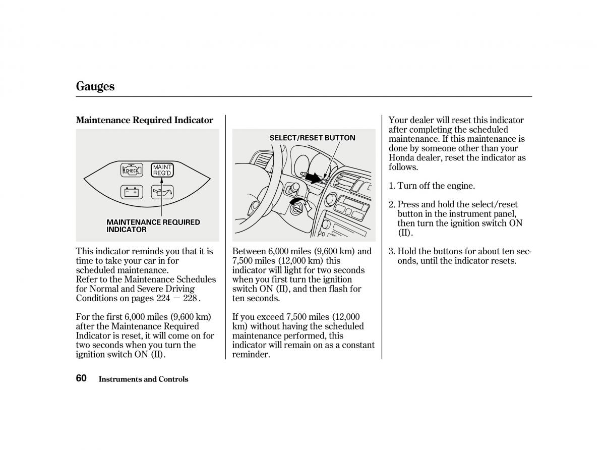 Honda Accord VI owners manual / page 59