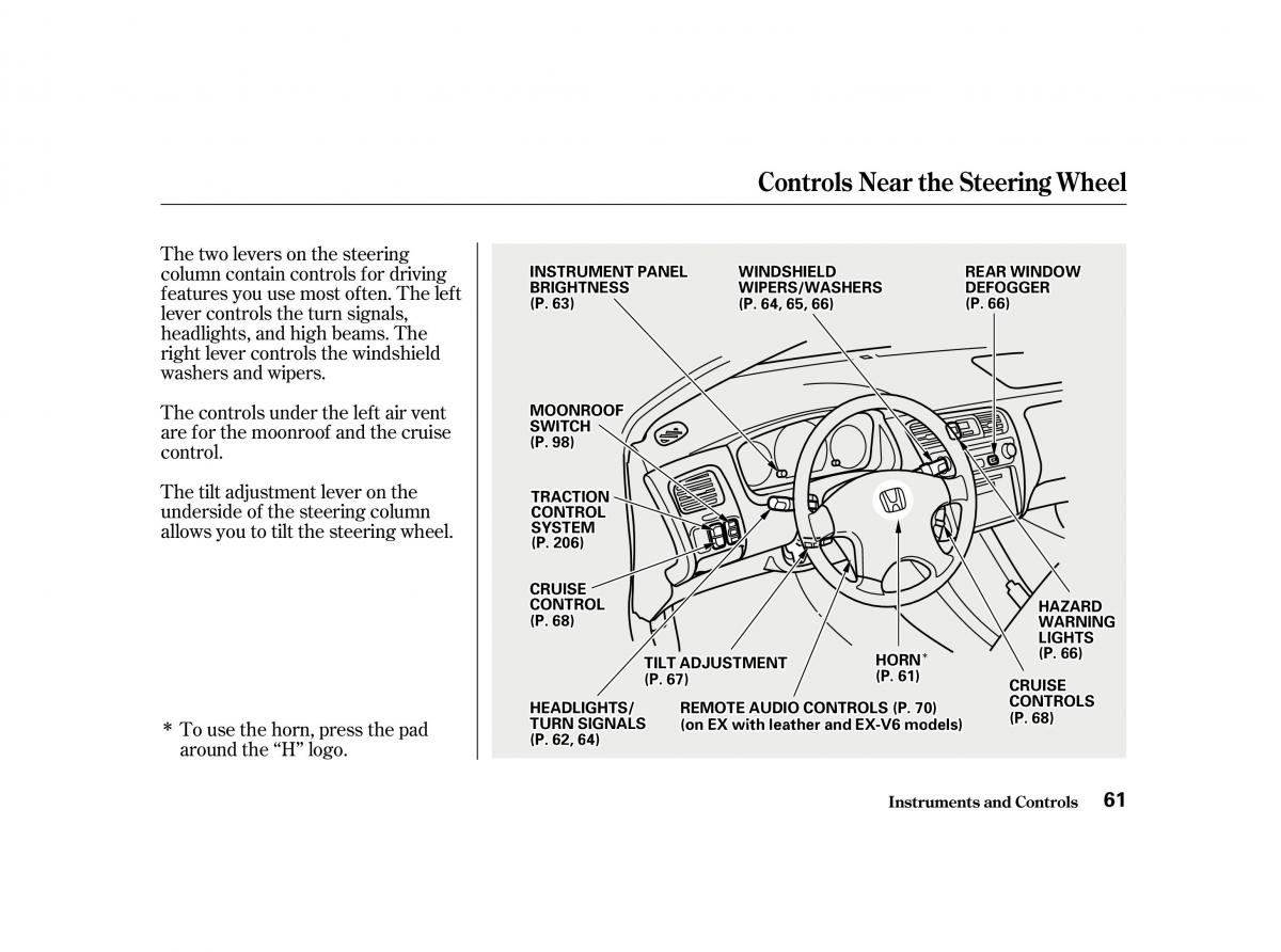 Honda Accord VI owners manual / page 60