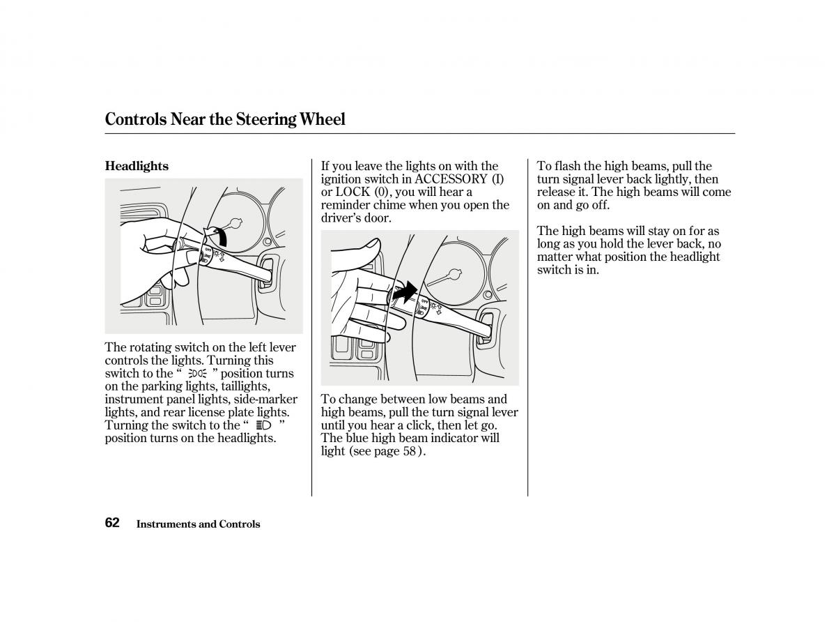 Honda Accord VI owners manual / page 61