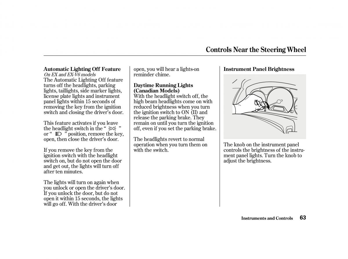 Honda Accord VI owners manual / page 62