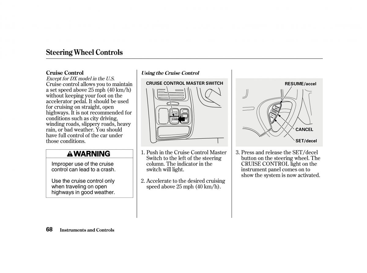 Honda Accord VI owners manual / page 67