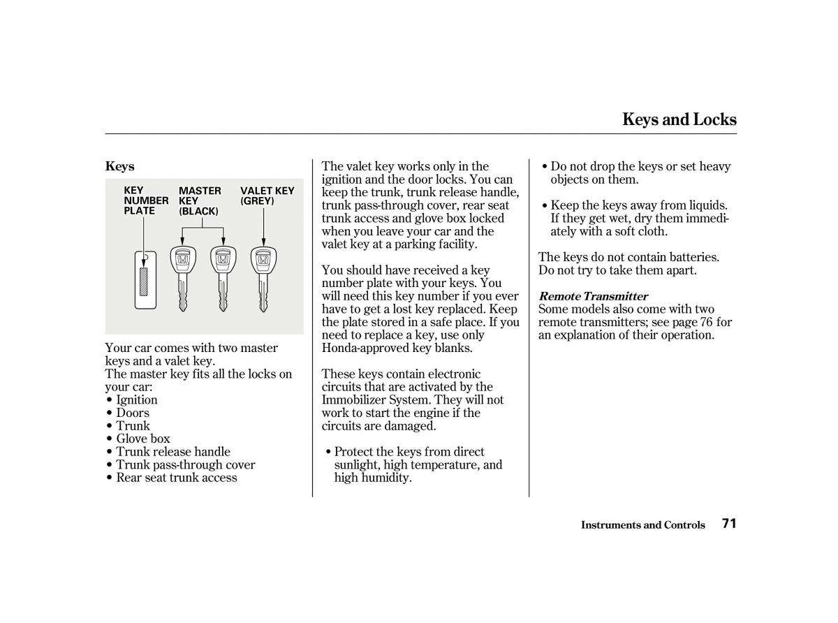 Honda Accord VI owners manual / page 70