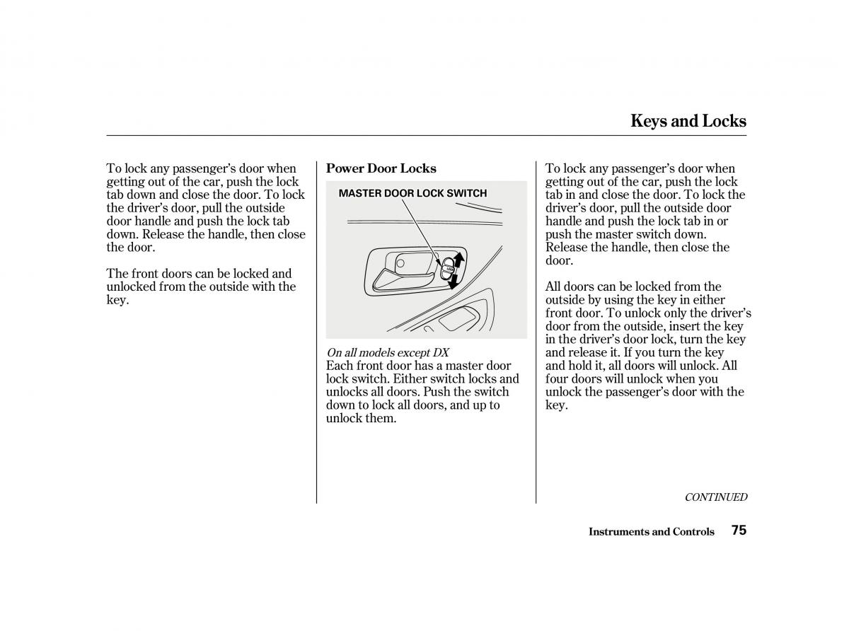 Honda Accord VI owners manual / page 74