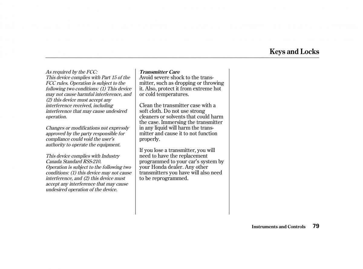 Honda Accord VI owners manual / page 78