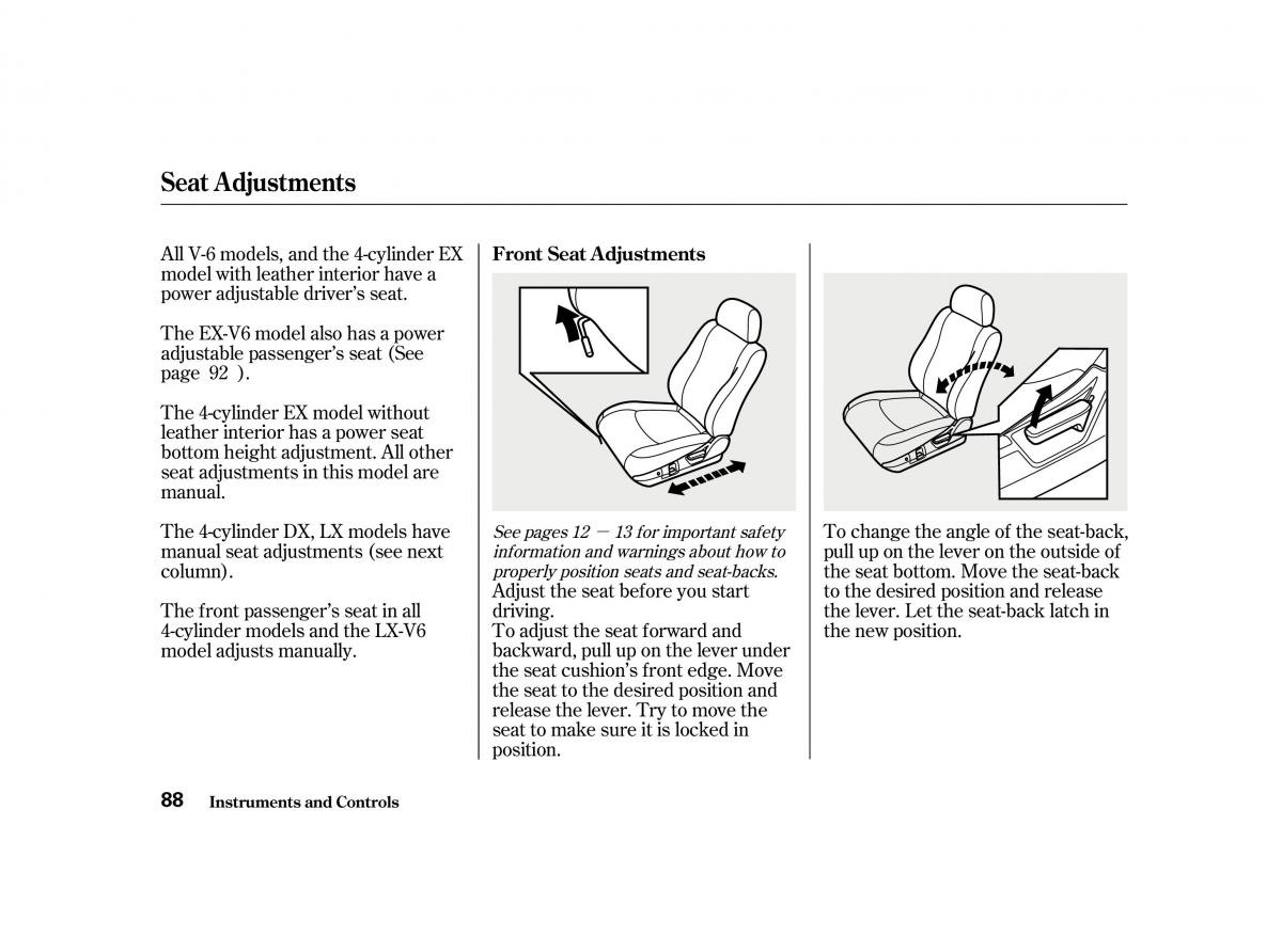 Honda Accord VI owners manual / page 87