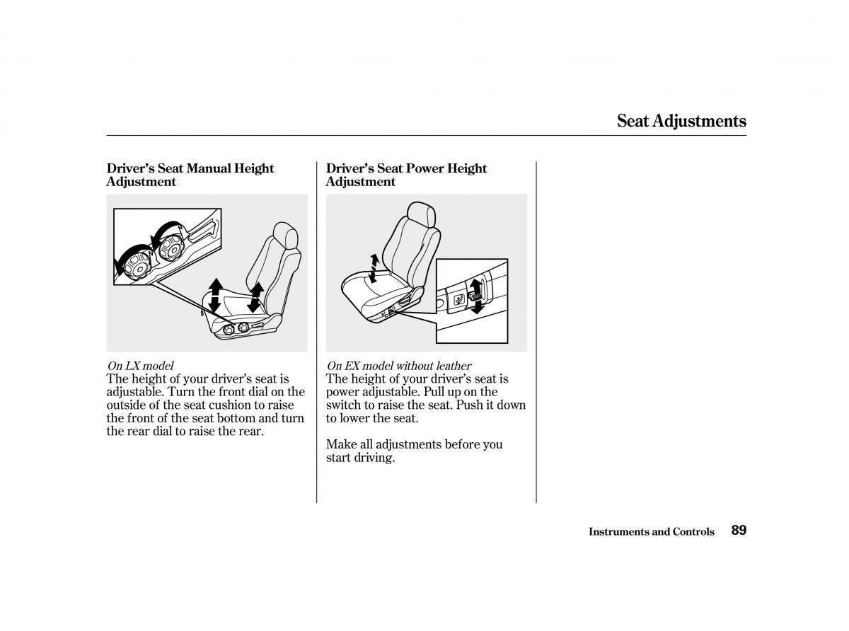 Honda Accord VI owners manual / page 88