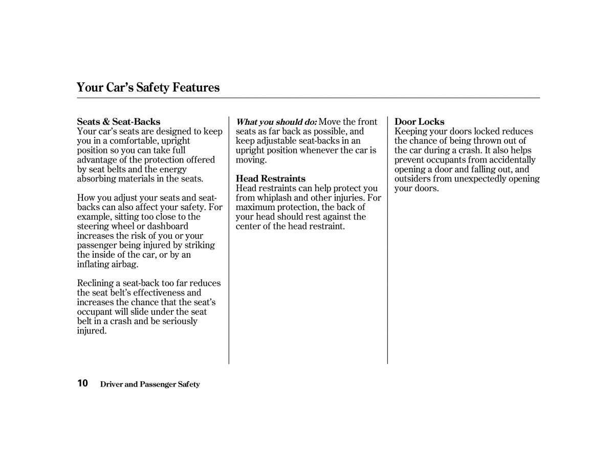 Honda Accord VI owners manual / page 9