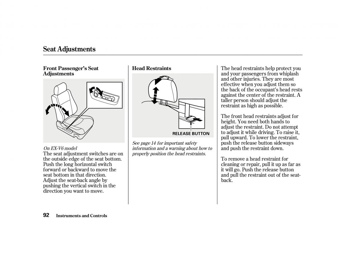 Honda Accord VI owners manual / page 91