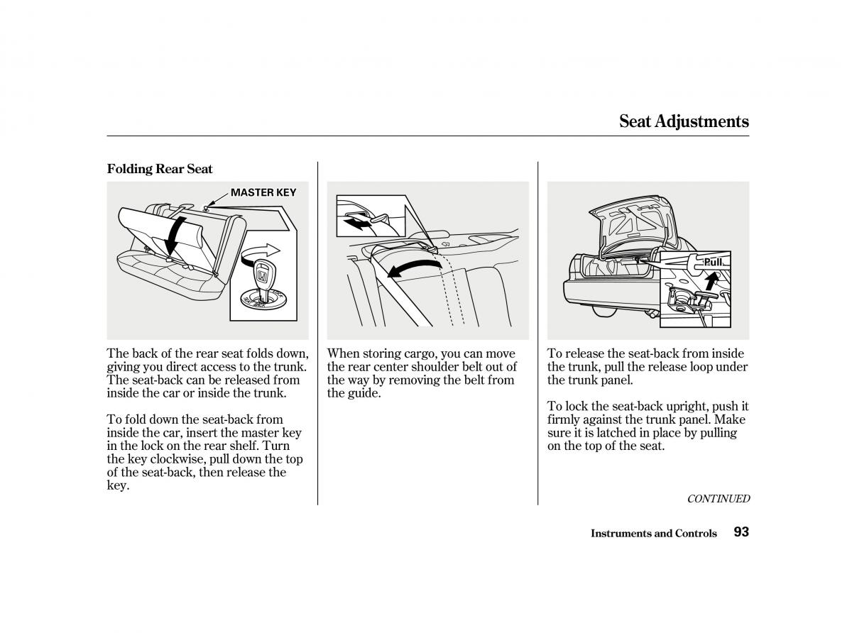 Honda Accord VI owners manual / page 92