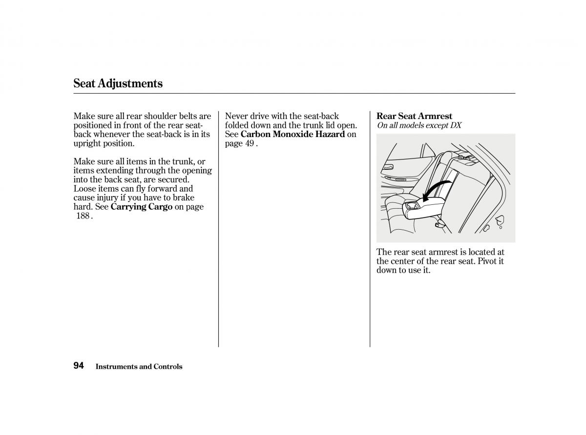 Honda Accord VI owners manual / page 93