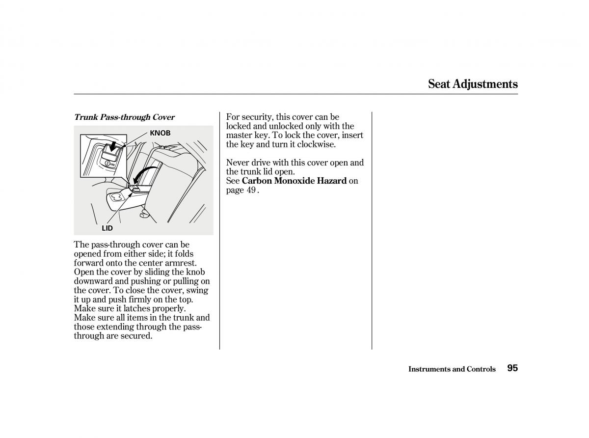 Honda Accord VI owners manual / page 94