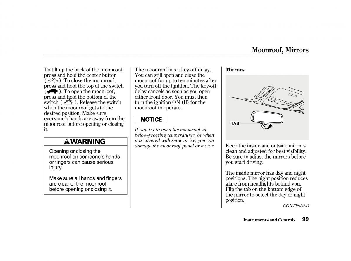 Honda Accord VI owners manual / page 98