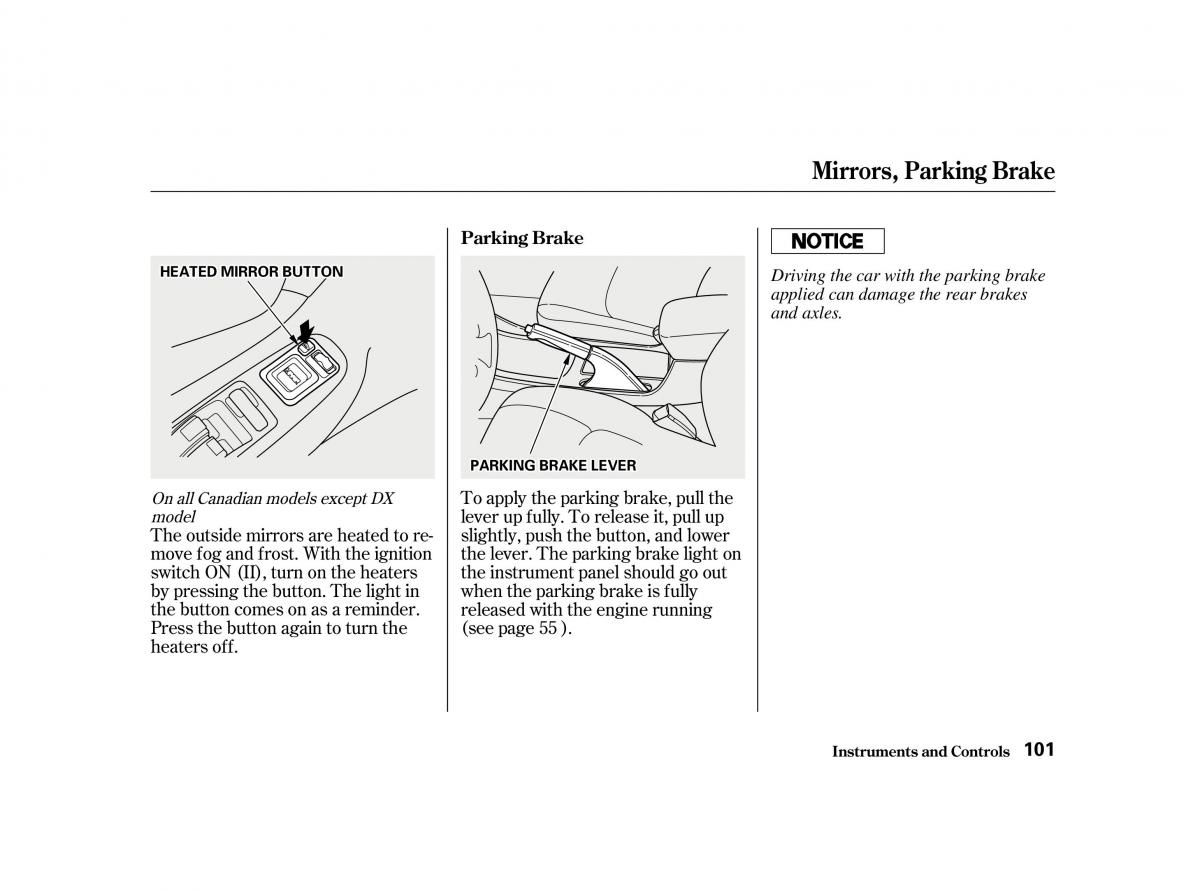 Honda Accord VI owners manual / page 100