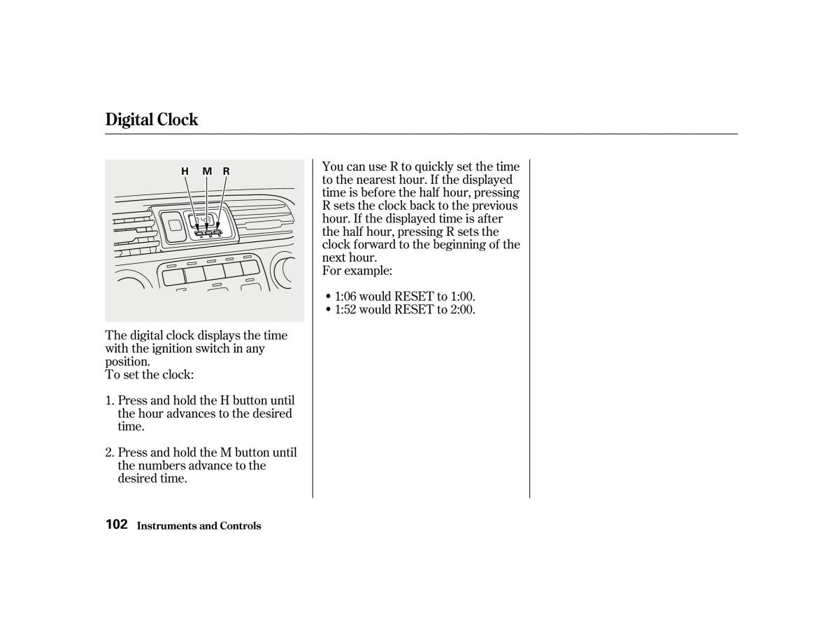 Honda Accord VI owners manual / page 101