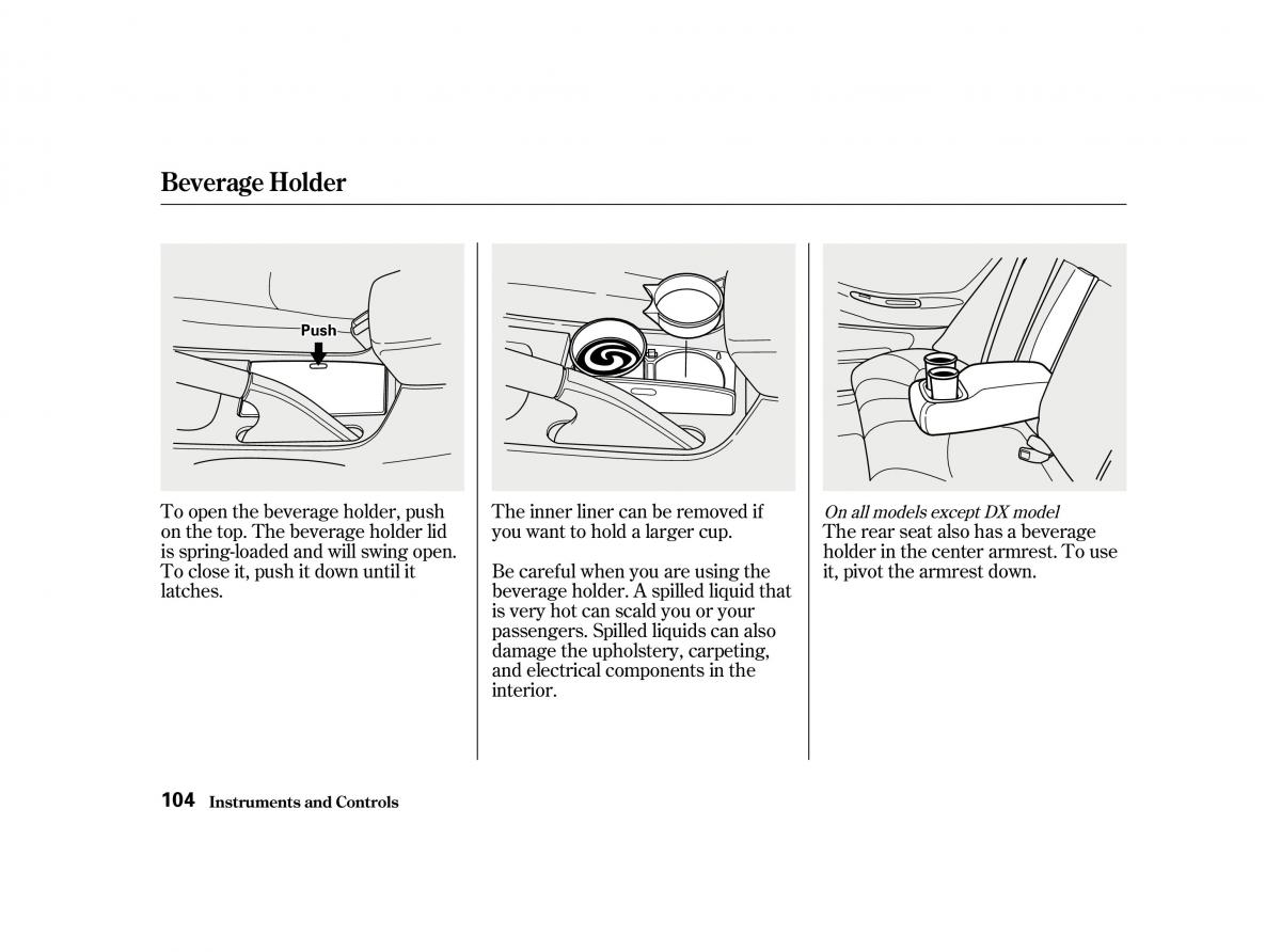 Honda Accord VI owners manual / page 103