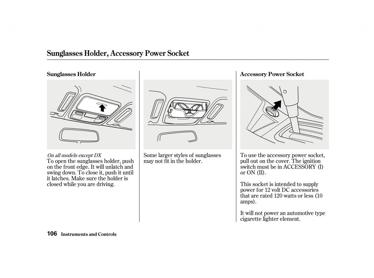 Honda Accord VI owners manual / page 105