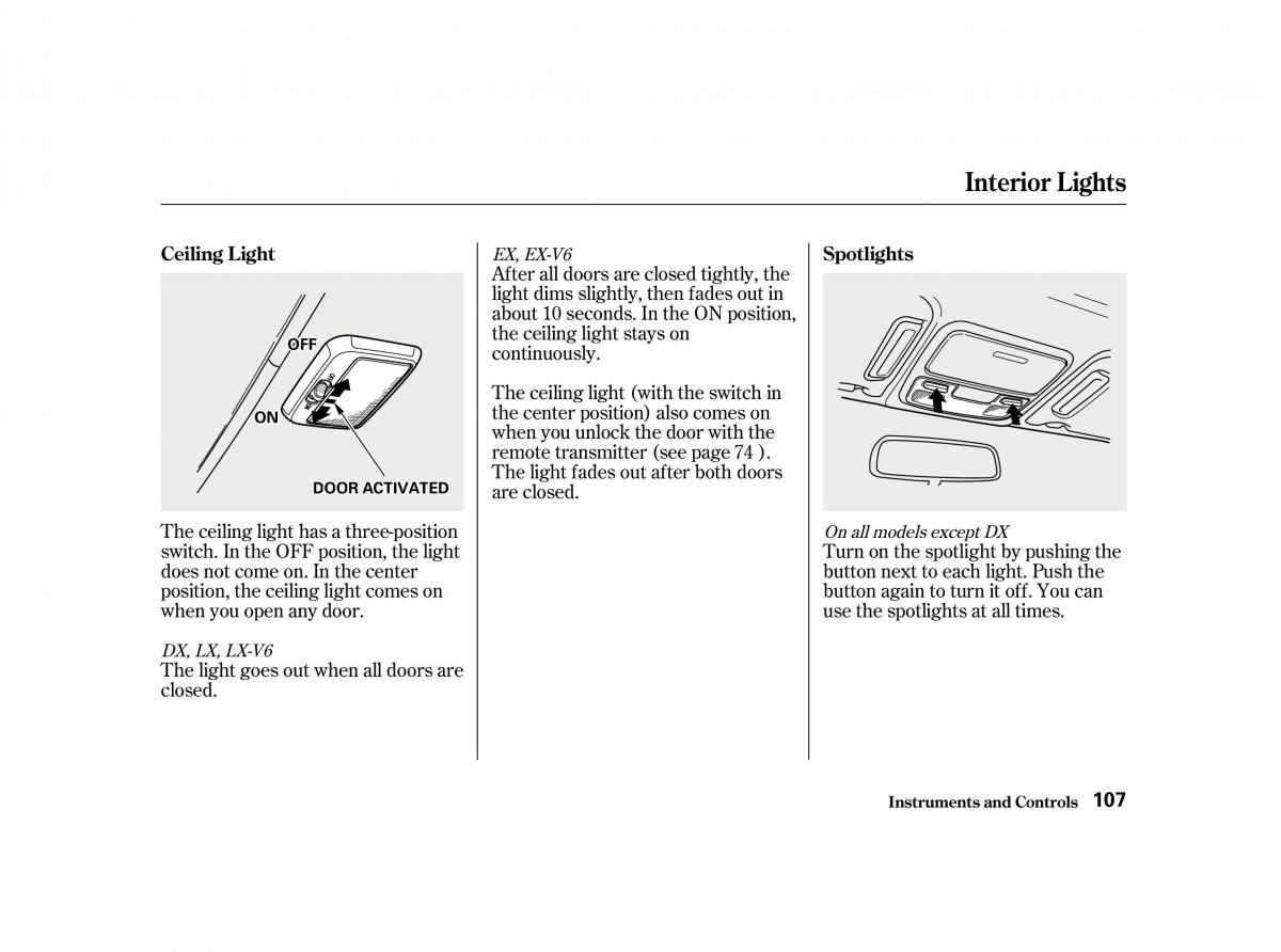 Honda Accord VI owners manual / page 106