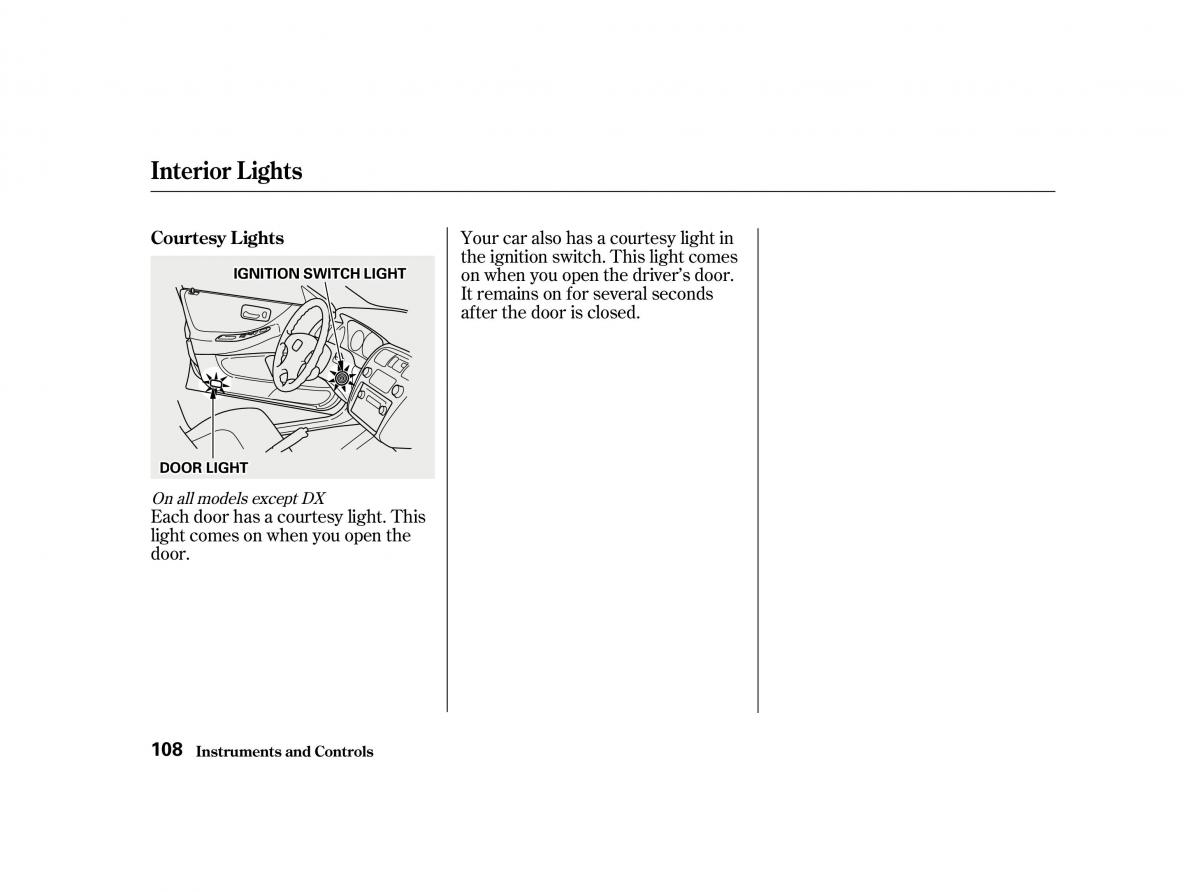 Honda Accord VI owners manual / page 107