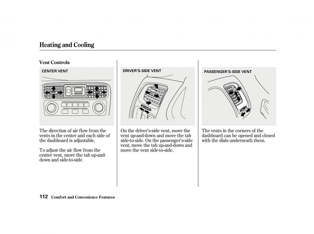 Honda Accord VI owners manual / page 111