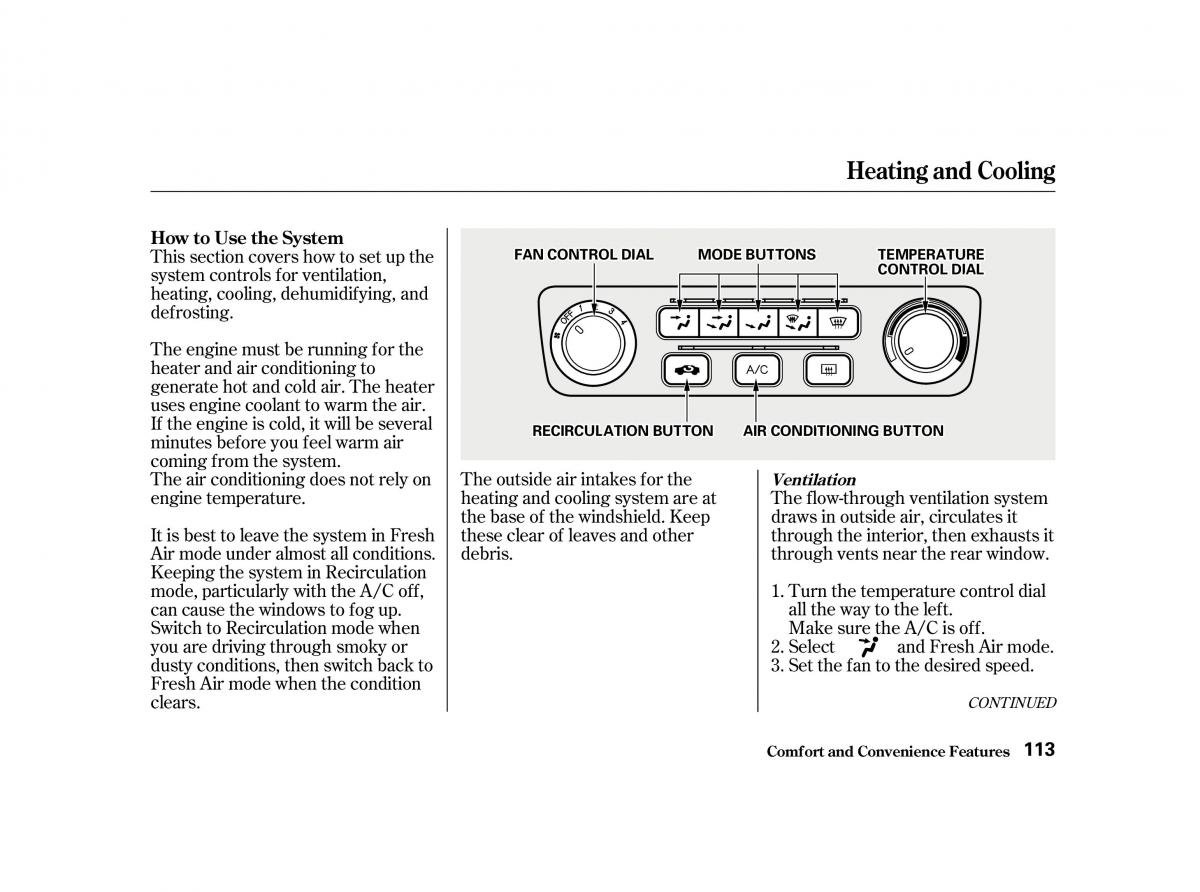 Honda Accord VI owners manual / page 112