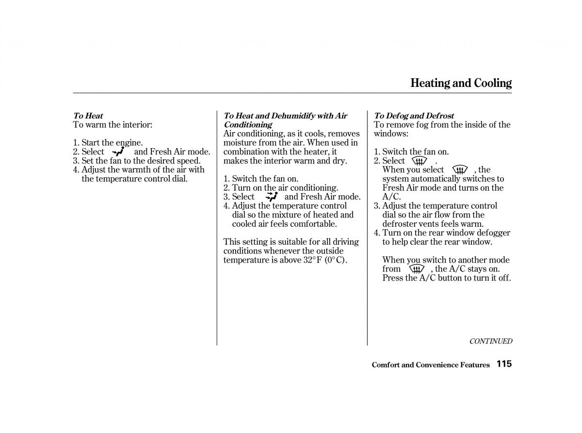 Honda Accord VI owners manual / page 114