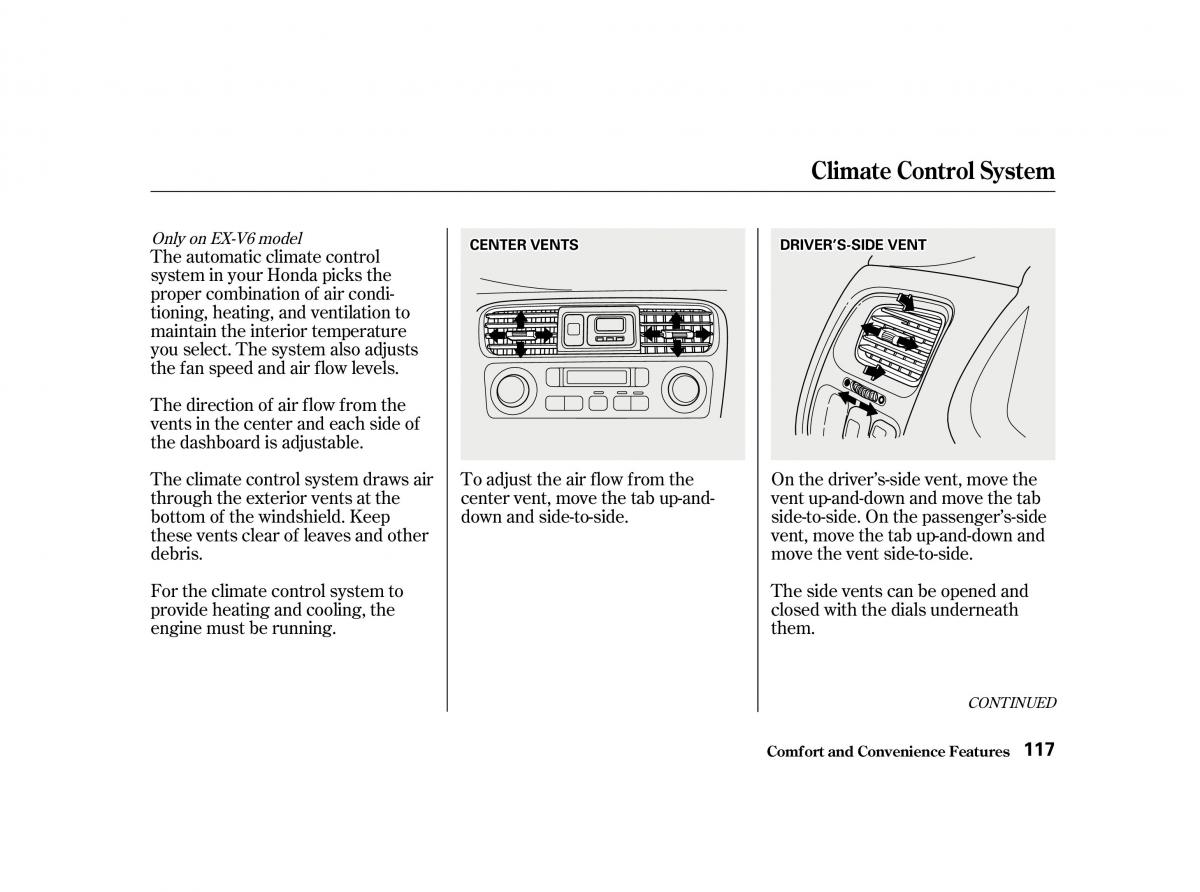 Honda Accord VI owners manual / page 116