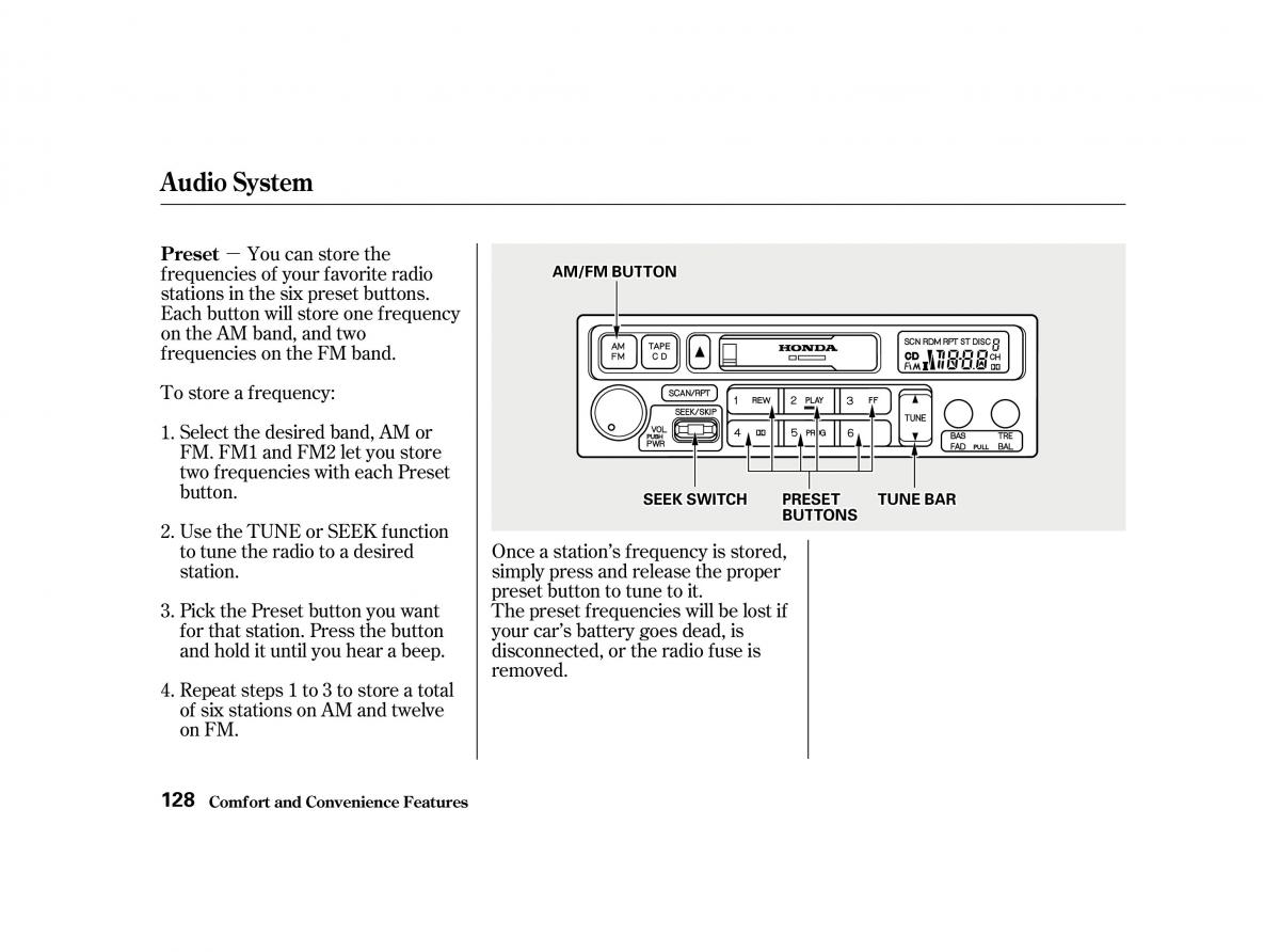 Honda Accord VI owners manual / page 127