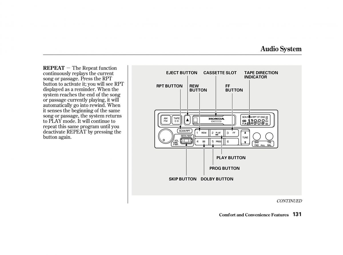 Honda Accord VI owners manual / page 130