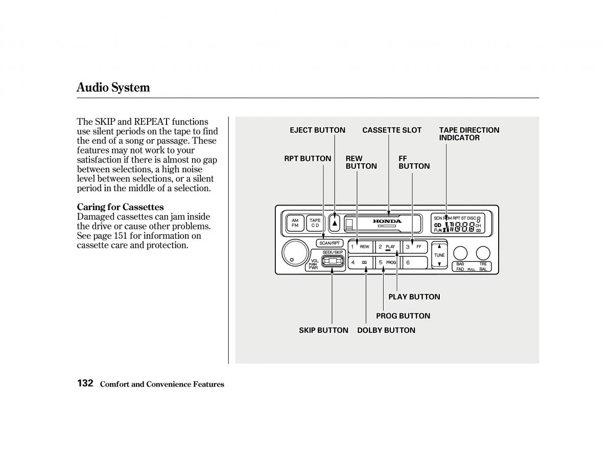 Honda Accord VI owners manual / page 131