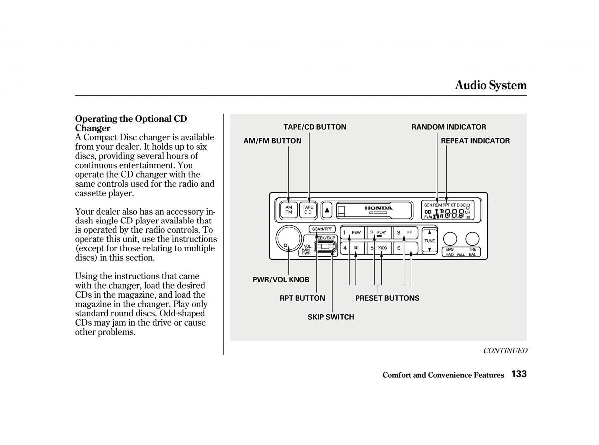 Honda Accord VI owners manual / page 132