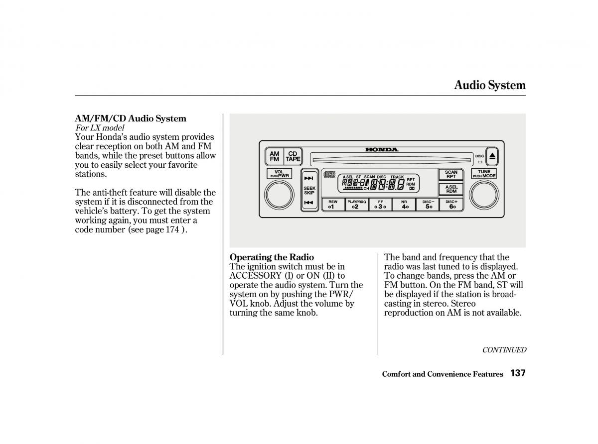 Honda Accord VI owners manual / page 136