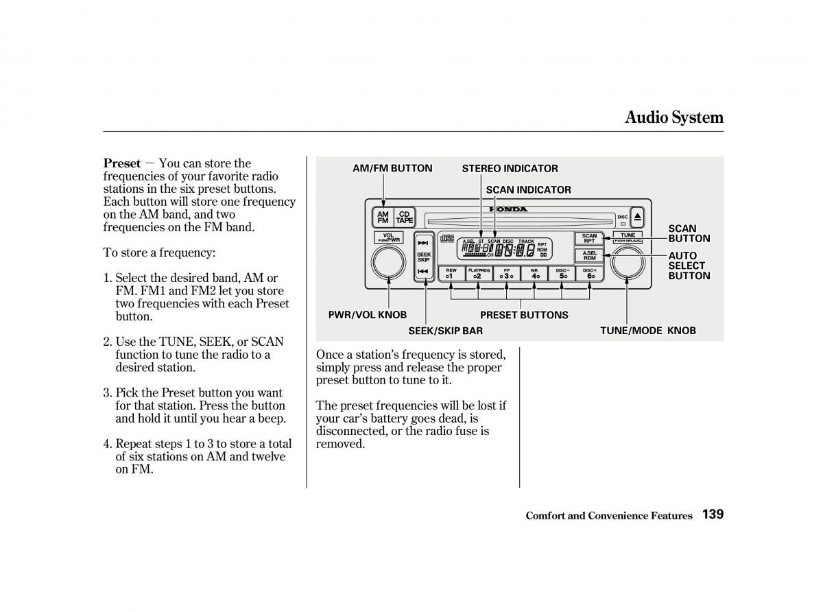 Honda Accord VI owners manual / page 138