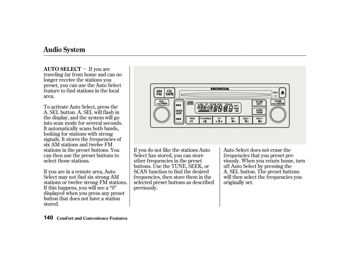 Honda Accord VI owners manual / page 139