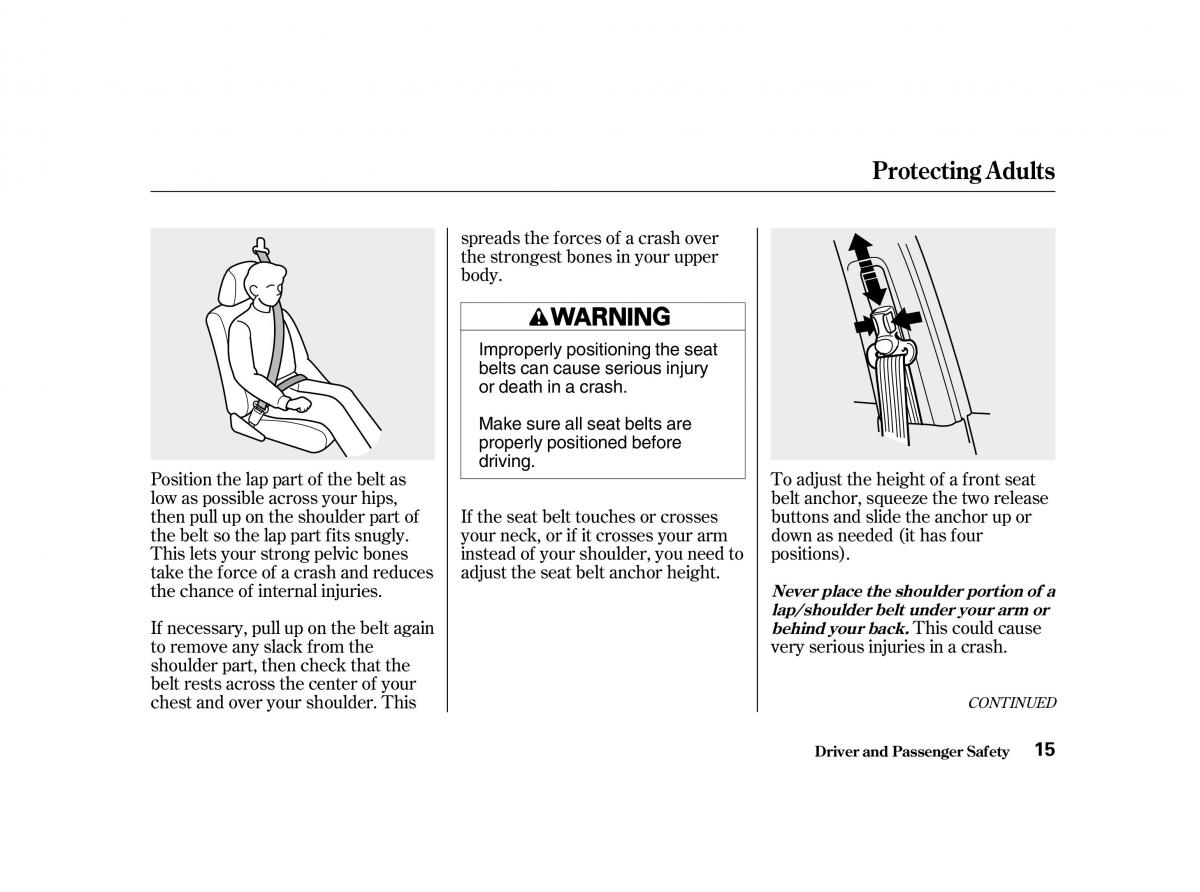 Honda Accord VI owners manual / page 14