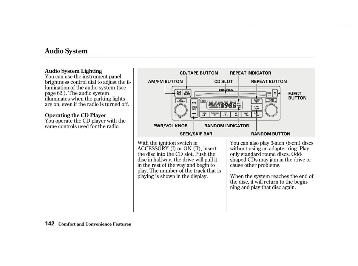 Honda Accord VI owners manual / page 141