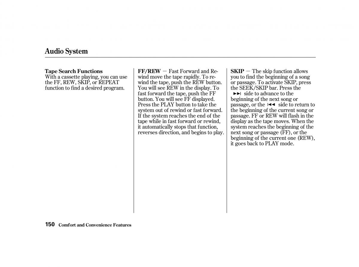 Honda Accord VI owners manual / page 149