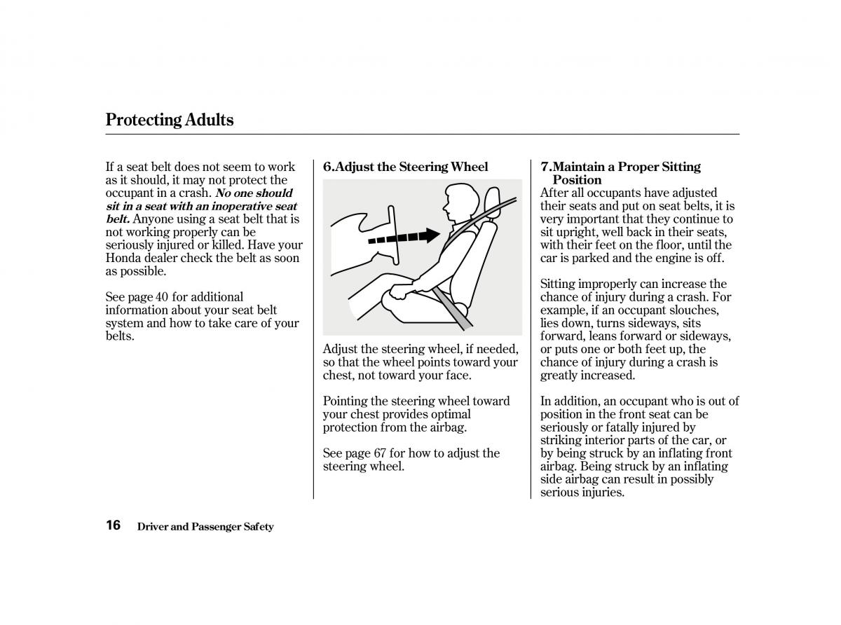 Honda Accord VI owners manual / page 15