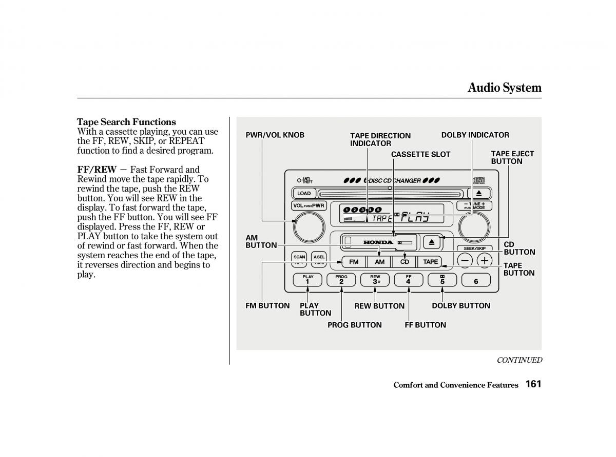 Honda Accord VI owners manual / page 160