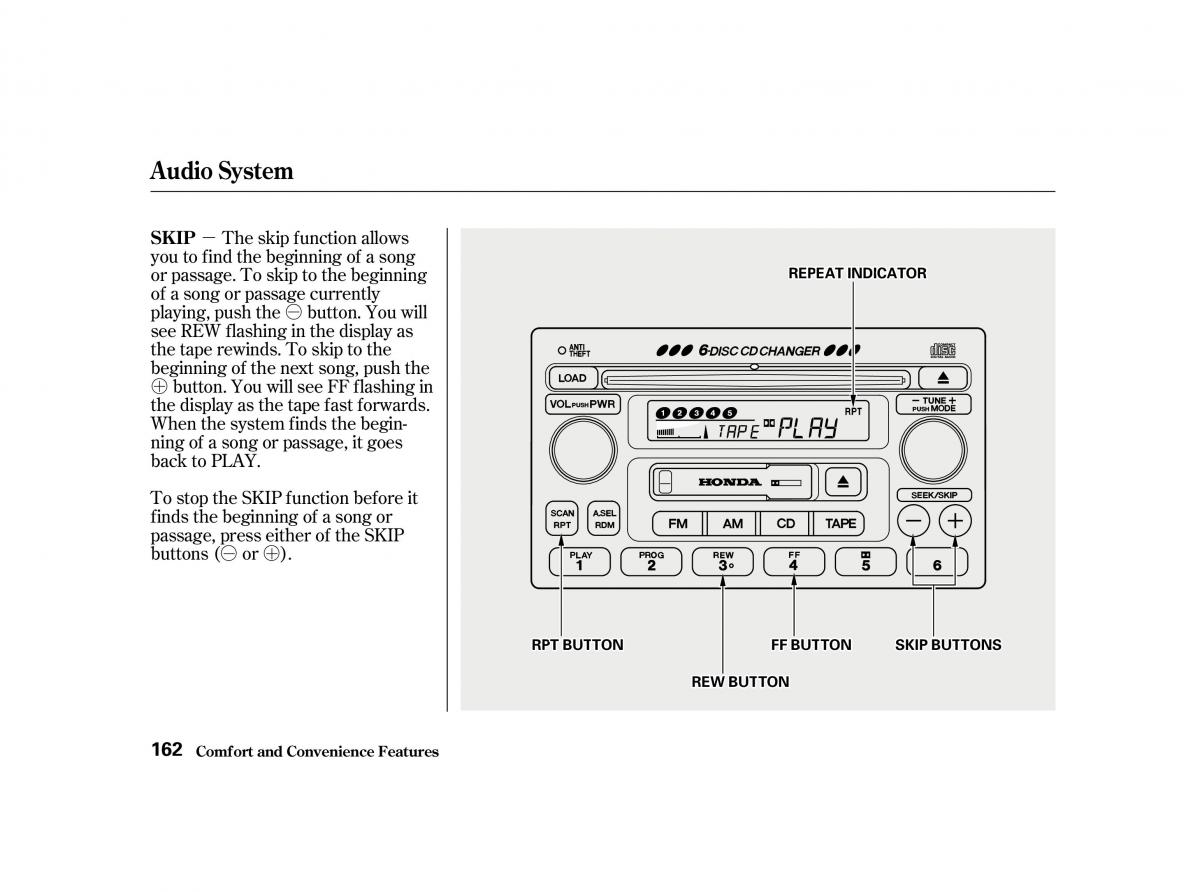 Honda Accord VI owners manual / page 161