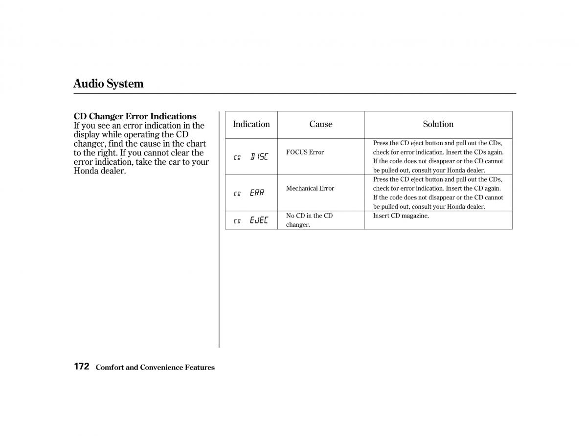 Honda Accord VI owners manual / page 171