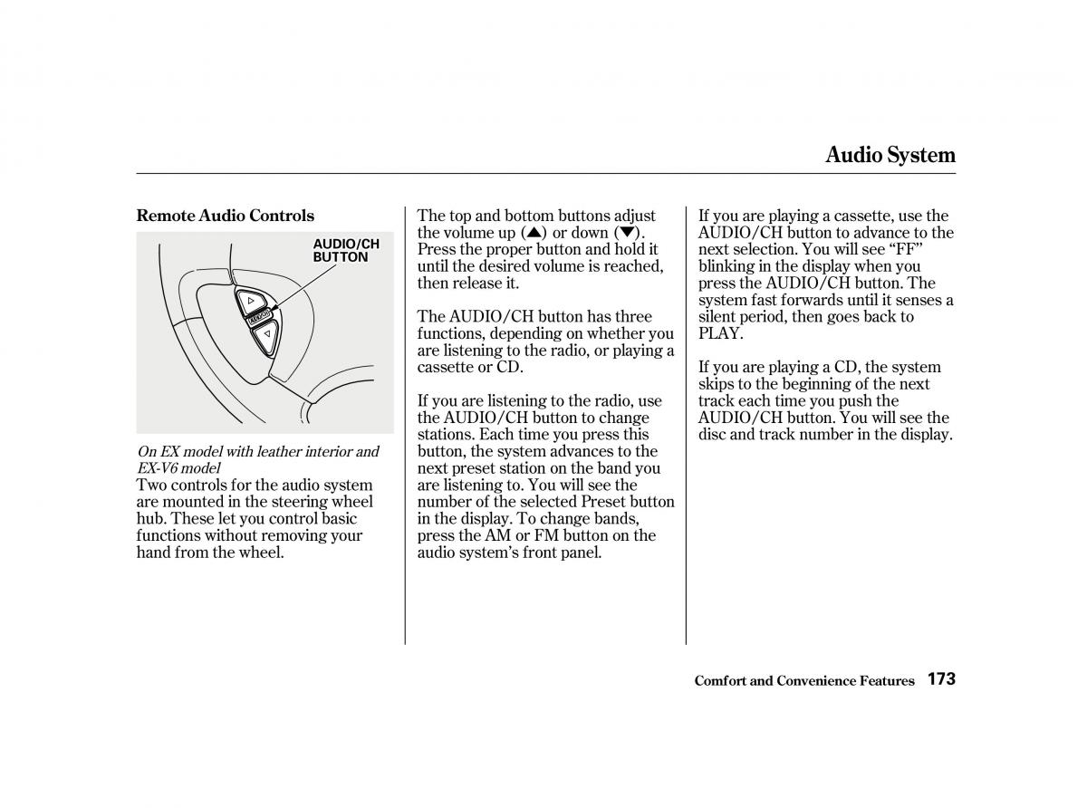 Honda Accord VI owners manual / page 172