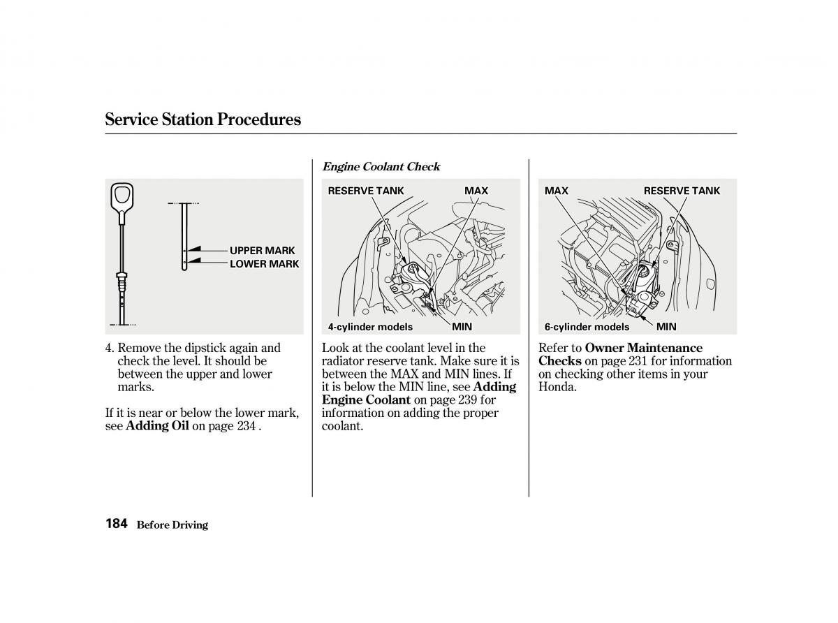 Honda Accord VI owners manual / page 183