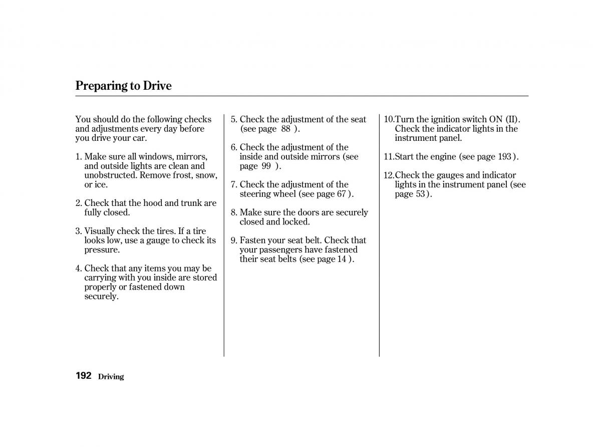 Honda Accord VI owners manual / page 191